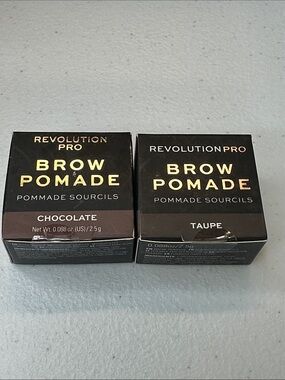 Revolution Brow Pomade Duo — Chocolate & Taupe new sealed